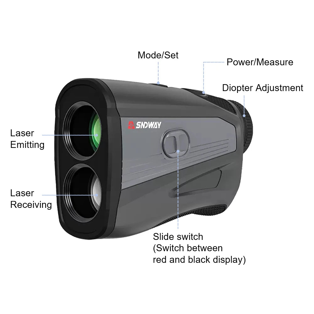 SW-1000E Laser Range Finder Telescope Hunting Professional Golf Range Finder 1000M Roulette Tape Measure Distance Meter Monocular