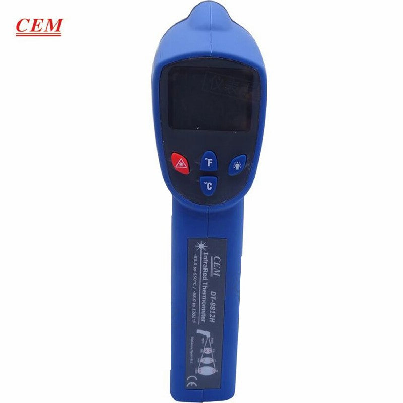 CEM DT-8812H High Precision Industrial Infrared Thermometer Portable Point Thermometer Temperature Gun 50~650℃ LCD Display