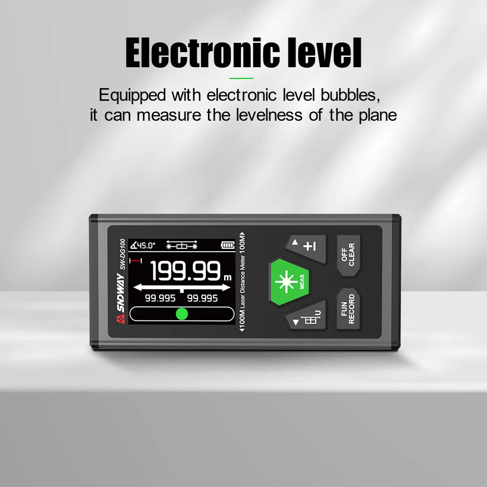 SW-DG60 Laser Distance Meter 2 Way Laser Measure Meter 60M 100M Range Finder Red Green Laser Two-way Range Finder
