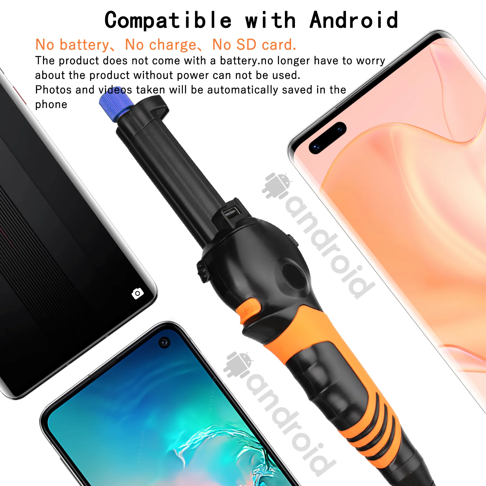 4mm 2-Way 180° Degrees Articulating Borescope Thermostability Cleaning Function Industrial Endoscope For Android PC1M