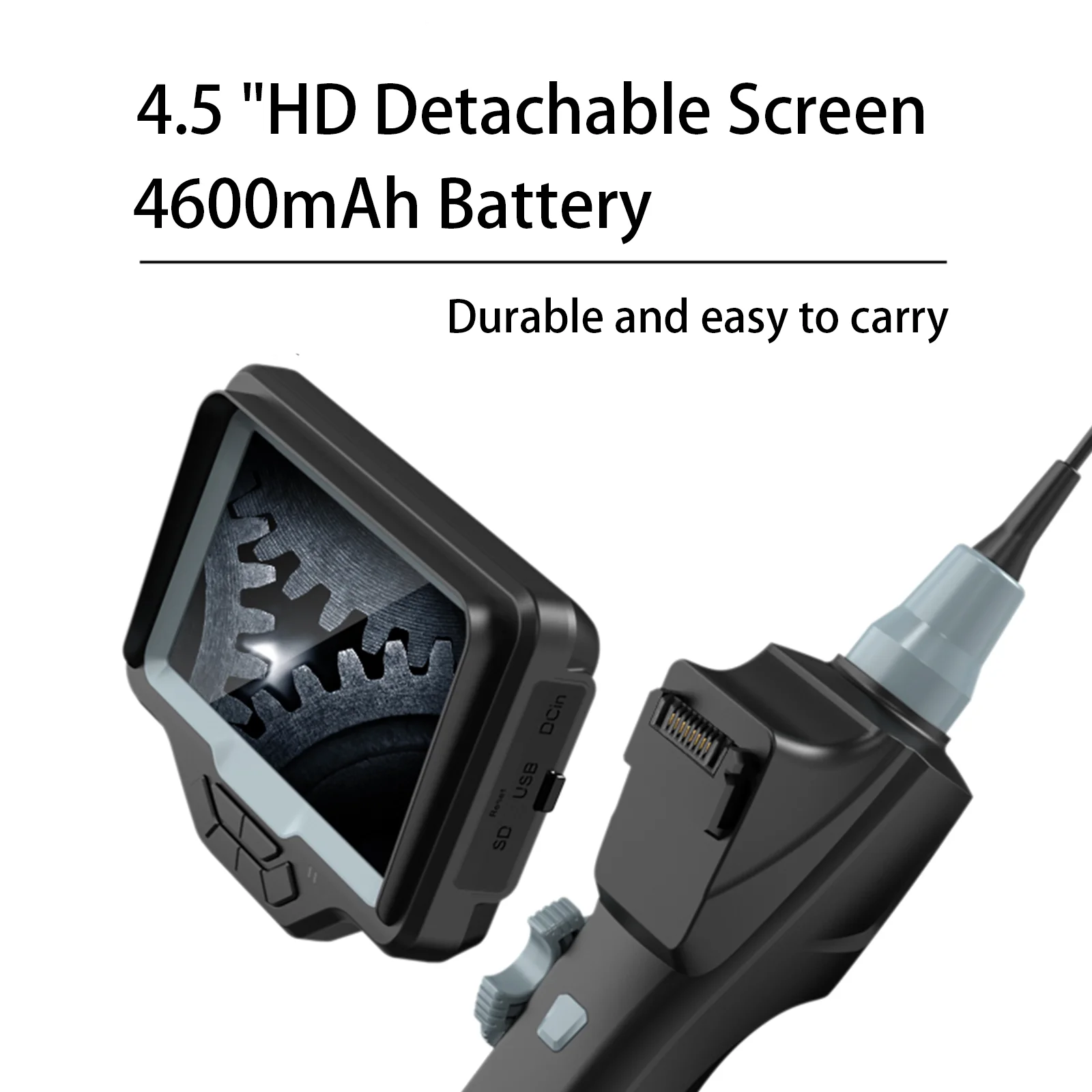 2.8mm Fibre-optical Articulating Borescope 4.5 inch 2 way Industrial Endoscope WIFI function Thermostability 1M