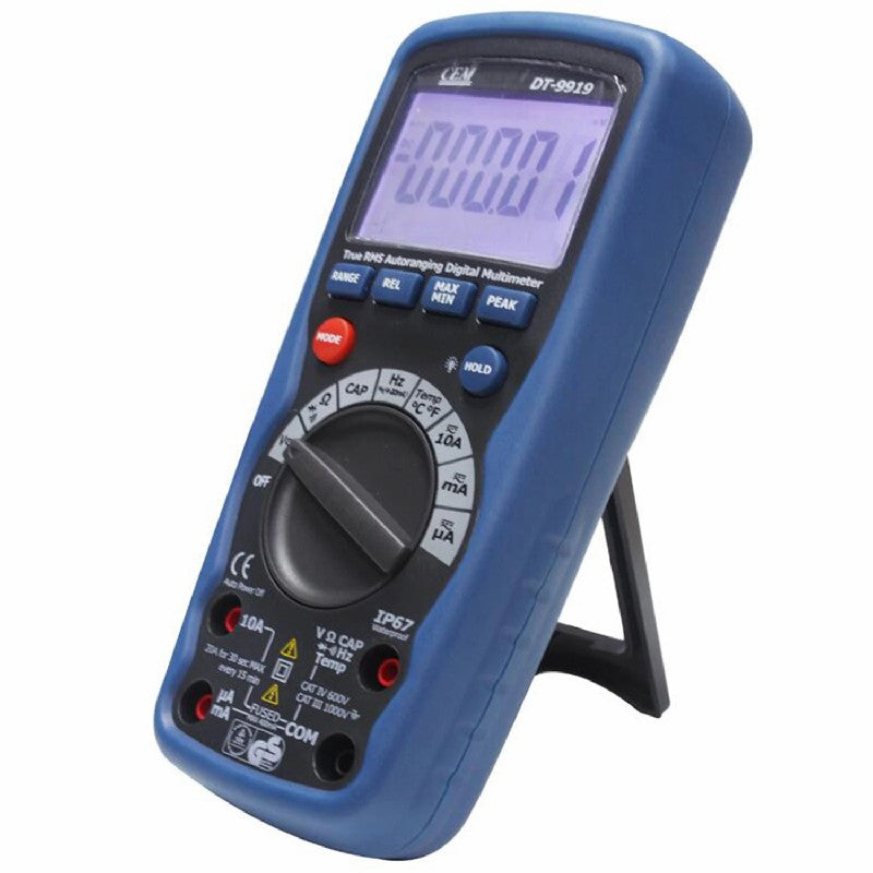 CEM DT-9919 Professional Waterproof Dustproof Full Protection Digital Multimeter to Detect Resistance and Capacitance Frequency