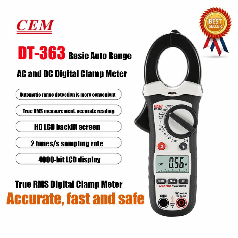 CEM DT-360 DT-362 DT-363 High Precision Clamp Meter Automatic Digital Multimeter Non-Contact Voltage Test Ammeter Electrical