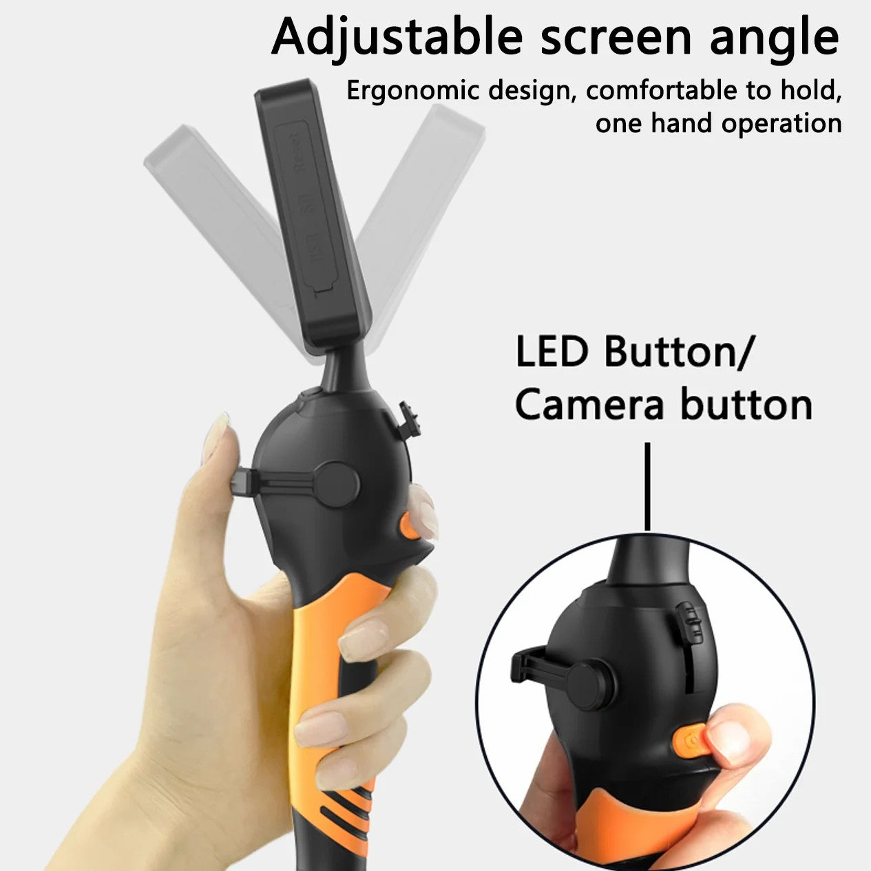 4mm 2-Way Articulating Endoscope 4.5 inch Screen Industrial Borescope 720p 8 Leds Multifunctional 1M For Cars Customizable Length