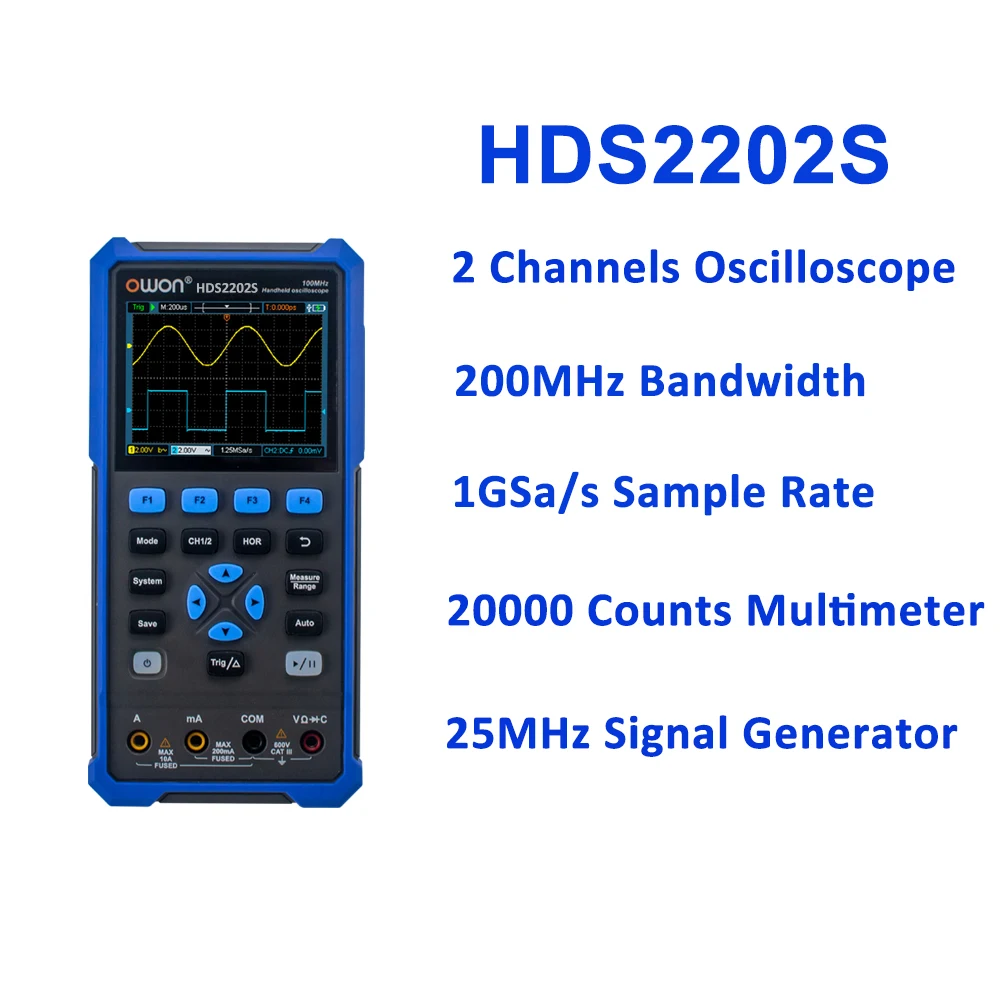 OWON HDS2102S HDS2202S Digital 2 Channels 100Mhz/200Mhz Portable Tester