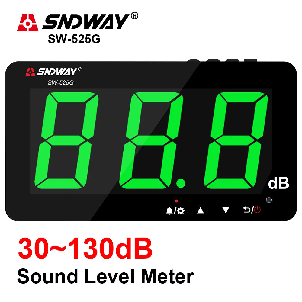 SW-525 Wall-mounted Sound Level Meter 30-130db Digital Noise Meter Decibel Monitoring Noise Sound Level Meter