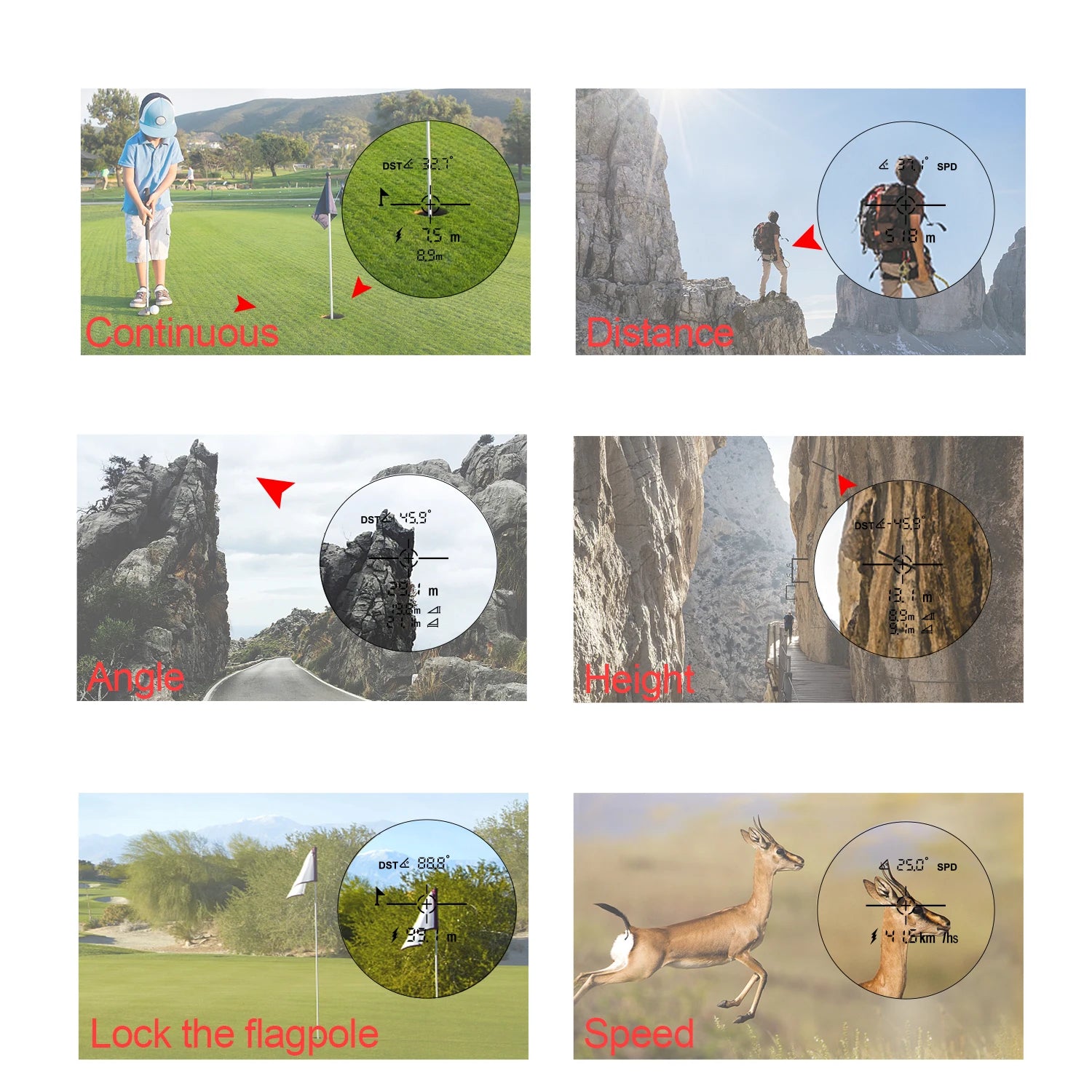 SW-600A Telescope Laser Distance Meter 600M Monocular Range Finder Hunting Golf Range Finder for Speed Angle Measuring