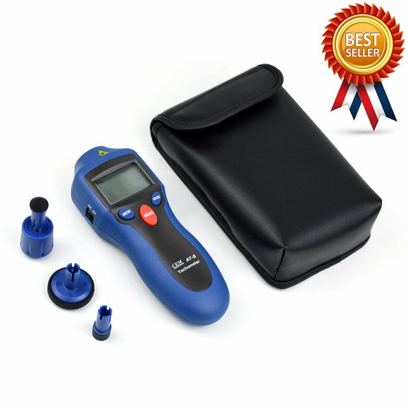 CEM AT-6AT-8 Automobile Motor Tachometer Laser Tachometer High Precision Non-contact Laser Type Digital Display Meter
