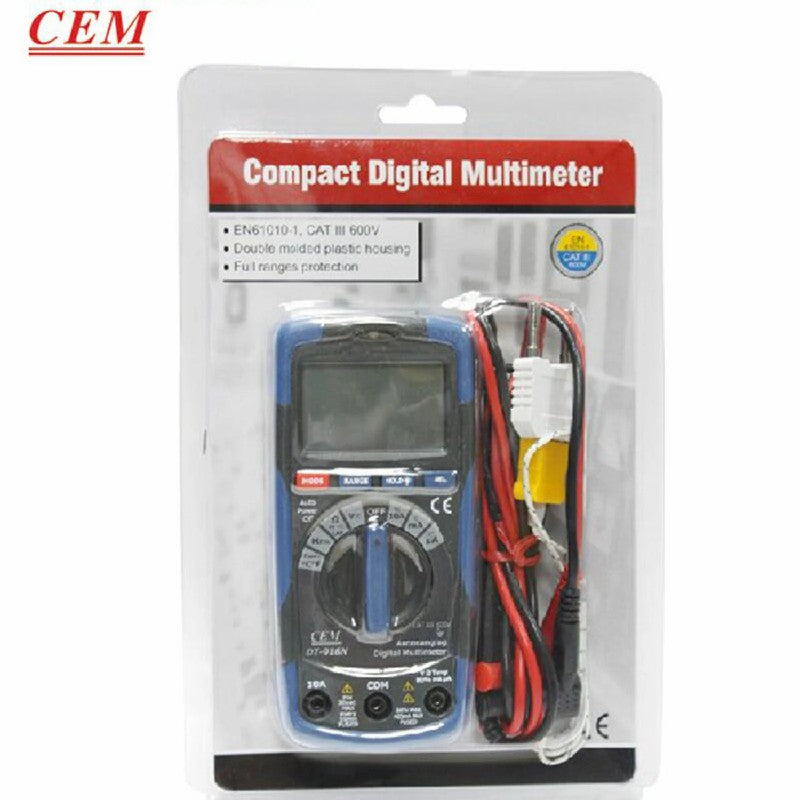 CEM DT-916N Digital Multimeter Professional Current Voltage Resistance Tester Capacitance Frequency Temperature Test Power