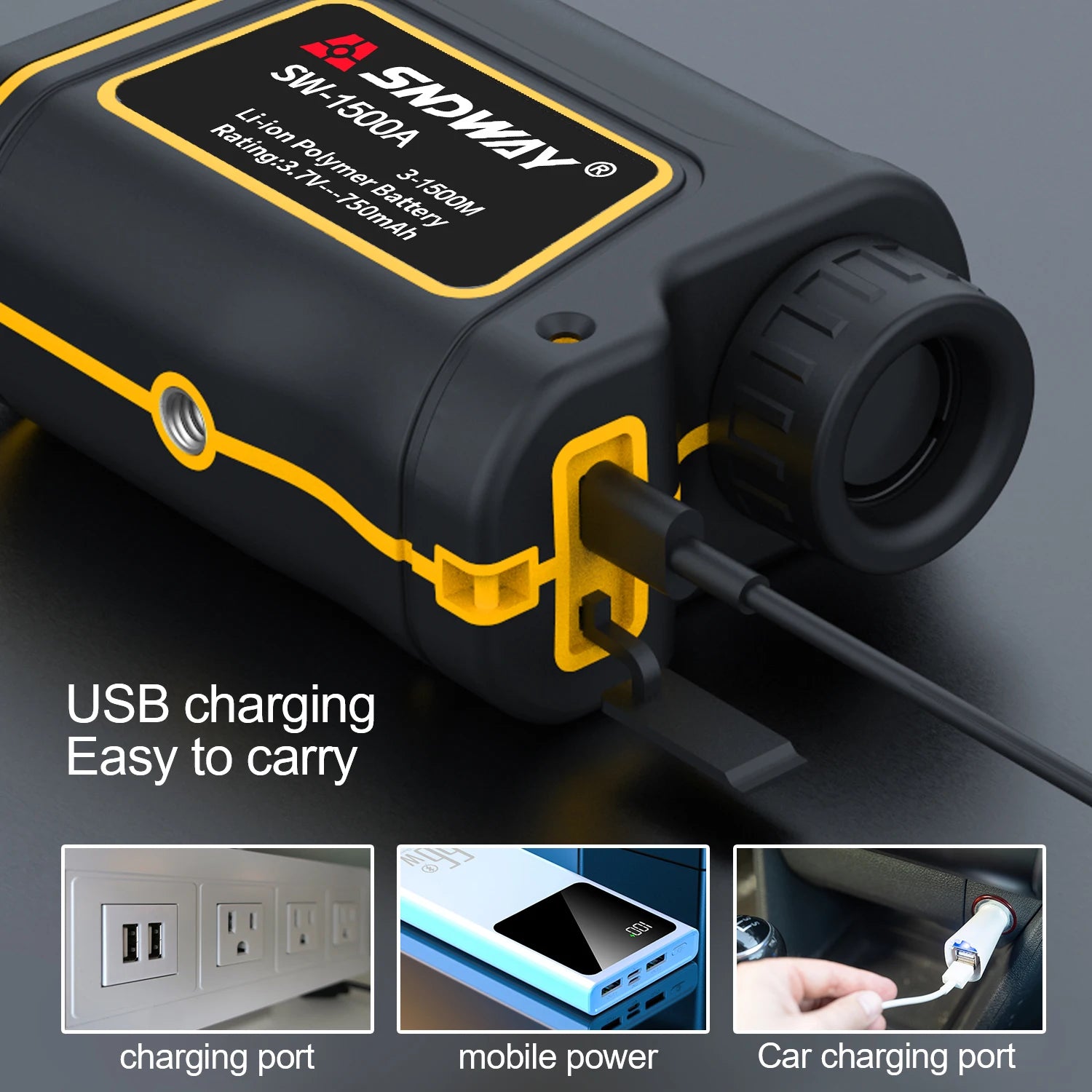 SW-600A Telescope Laser Distance Meter 600M Monocular Range Finder Hunting Golf Range Finder for Speed Angle Measuring