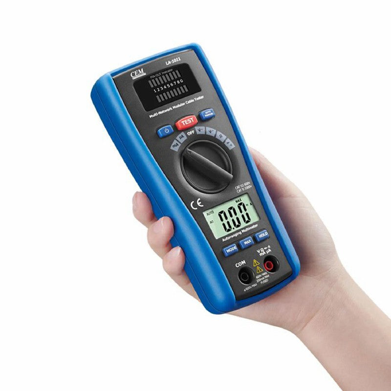 CEM LA-1011 2 in 1 LAN Testerand Multimeter AC DC Voltage Engineering Digital Display Tester Network Cable Universal