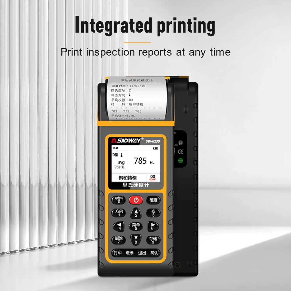SW-6230 Digital Hardness Tester Data Storage PC Analysis Printable Test Value High Precision Sclerometer Durometer