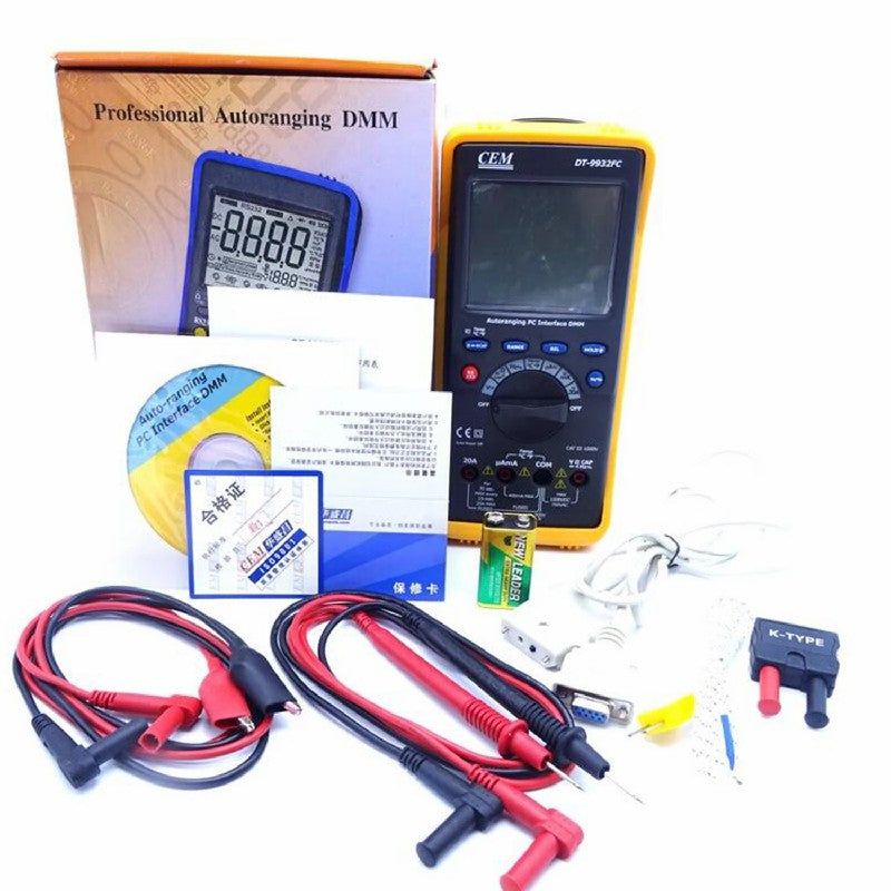 CEM DT-9932FC High-Precision Handheld Automatic Digital Multimeter Anti-burnt Resistance Capacitance Frequency Duty Cycle