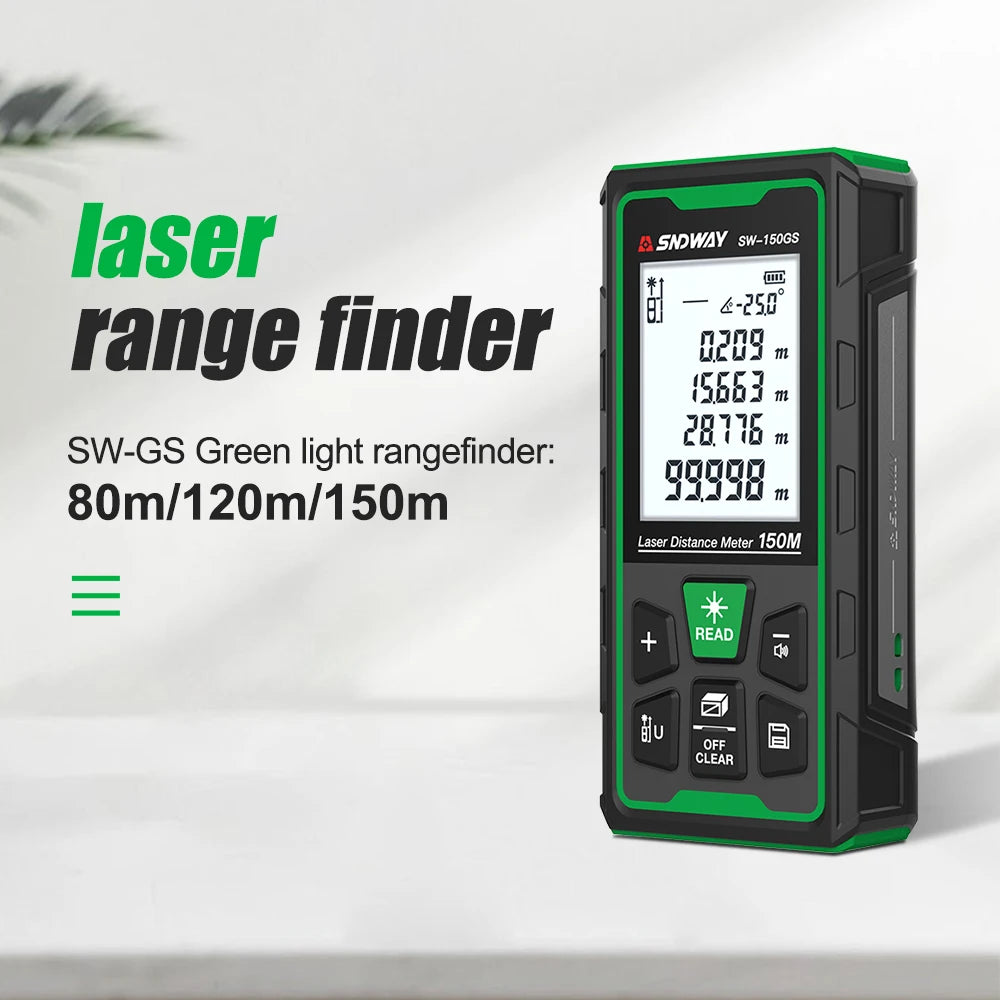 SW-80GS Laser Range Finder Distance Meter Range 80m 150m Mesurment Tool Device Finder Mini Digital Meater Laser Distance Sensor