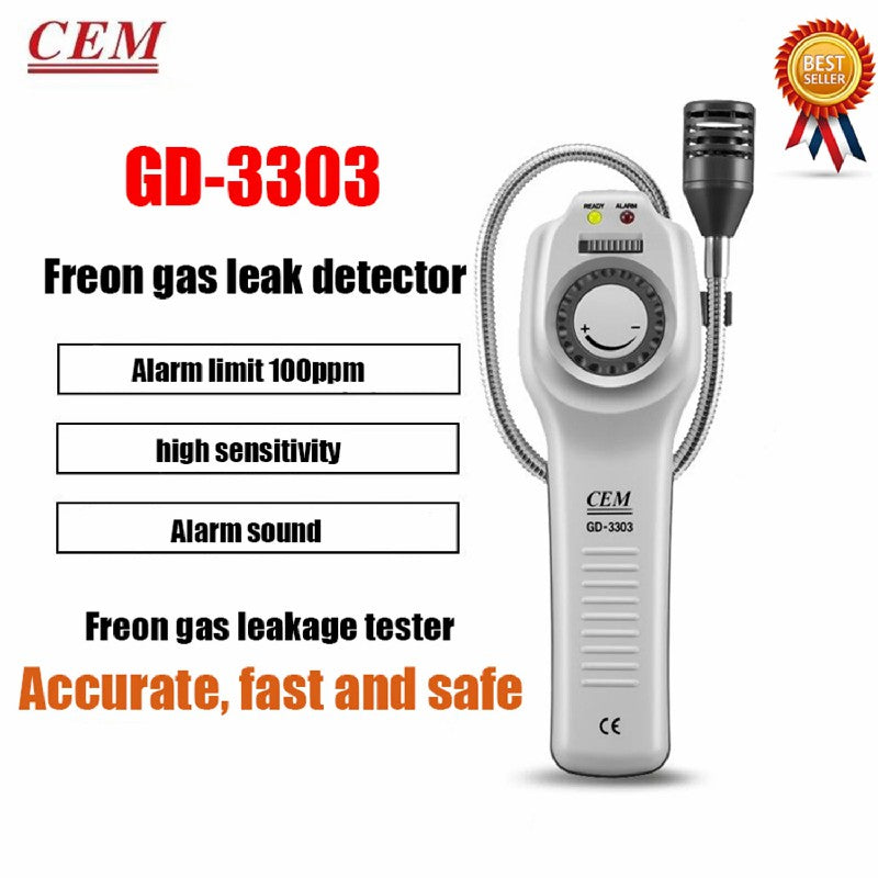 CEM GD-3000 GD-3300 GD-3303 Industrial Flammable Gas-Leak Detector Halogen Leak Detector Freon Buzzes Alarm