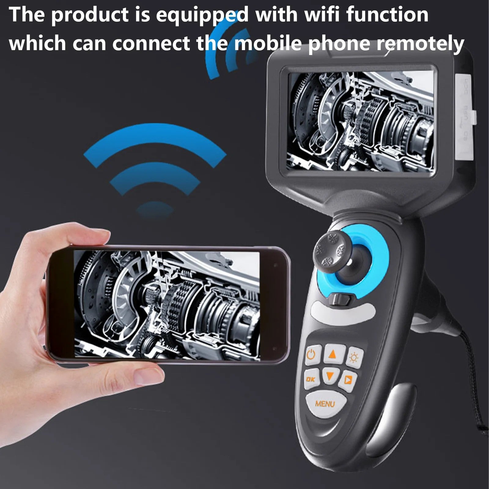 2.8mm Fibre-optical 360 Degree Articulating Borescope 4.5 inch WIFI function Industrial Endoscope 2.8mm 4mm 6mm 1M