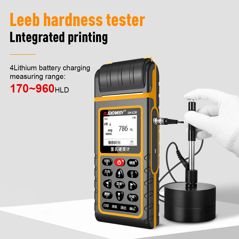 SW-6230 Digital Hardness Tester Data Storage PC Analysis Printable Test Value High Precision Sclerometer Durometer