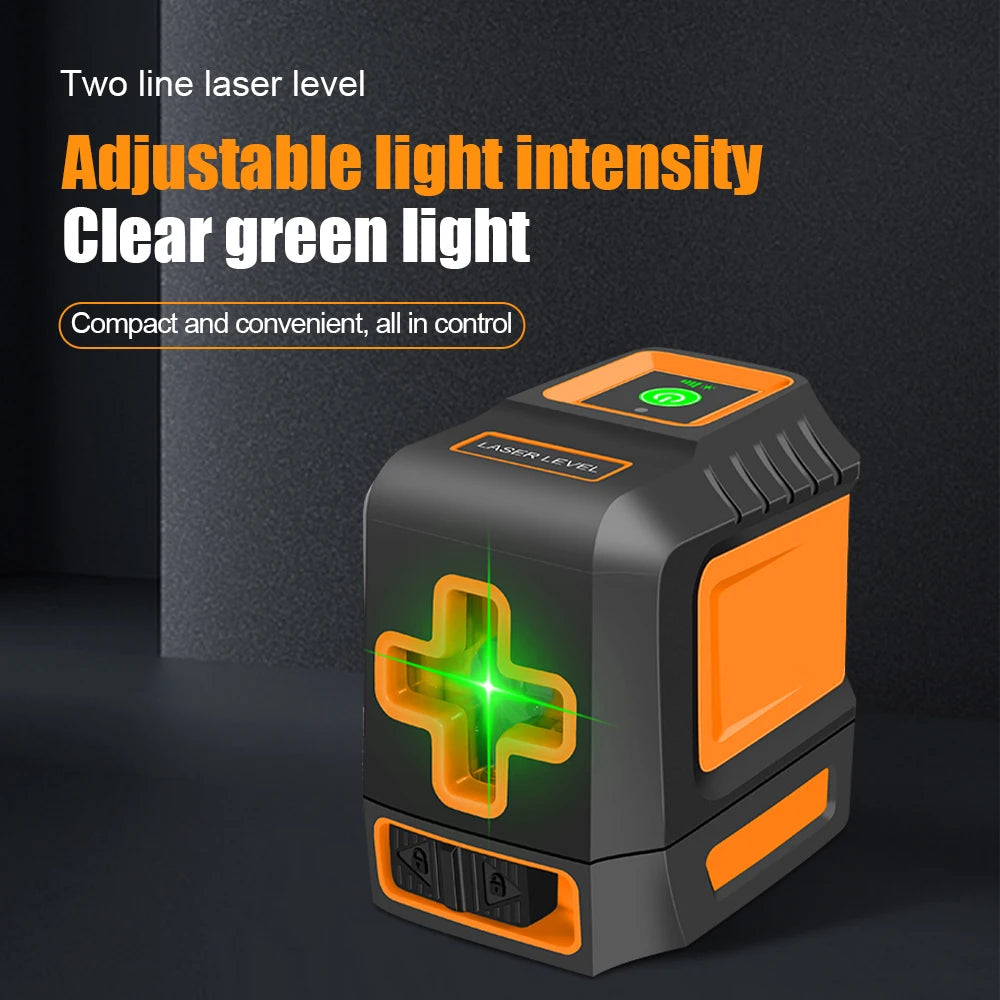 T-03 2 Lines Laser Level Mini Professional Laser Level Self Level Green Beams Laser Horizontal & Vertical Cross-Line Laser Level
