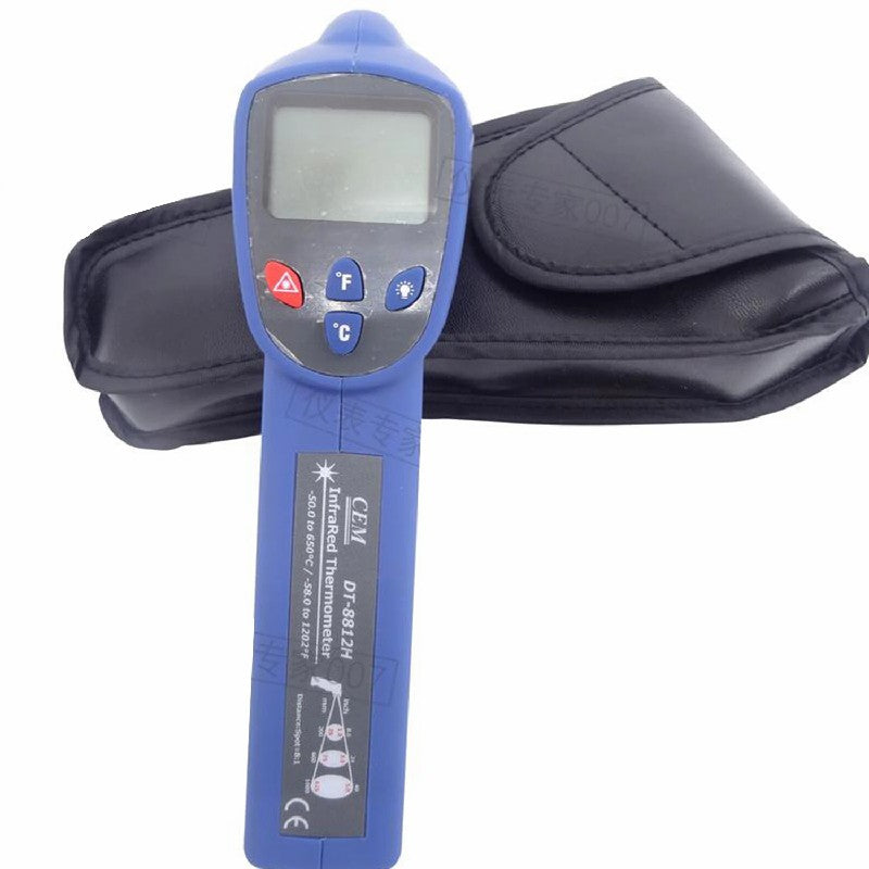 CEM DT-8812H High Precision Industrial Infrared Thermometer Portable Point Thermometer Temperature Gun 50~650℃ LCD Display