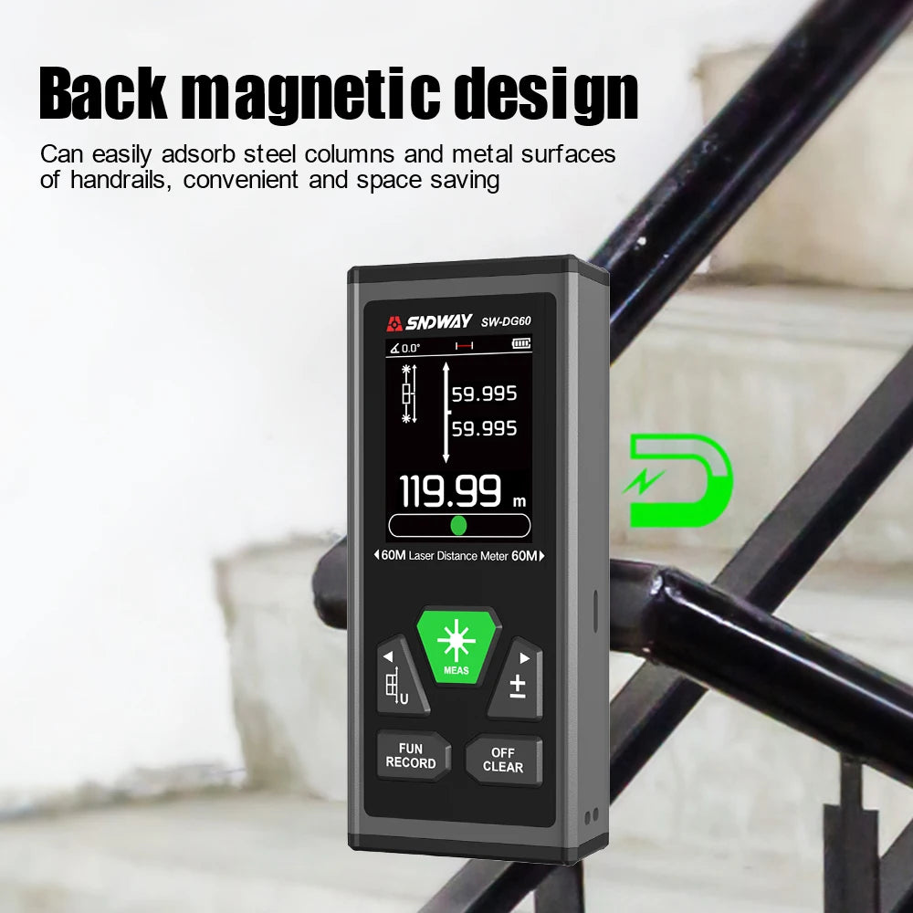SW-DG60 Laser Distance Meter 2 Way Laser Measure Meter 60M 100M Range Finder Red Green Laser Two-way Range Finder