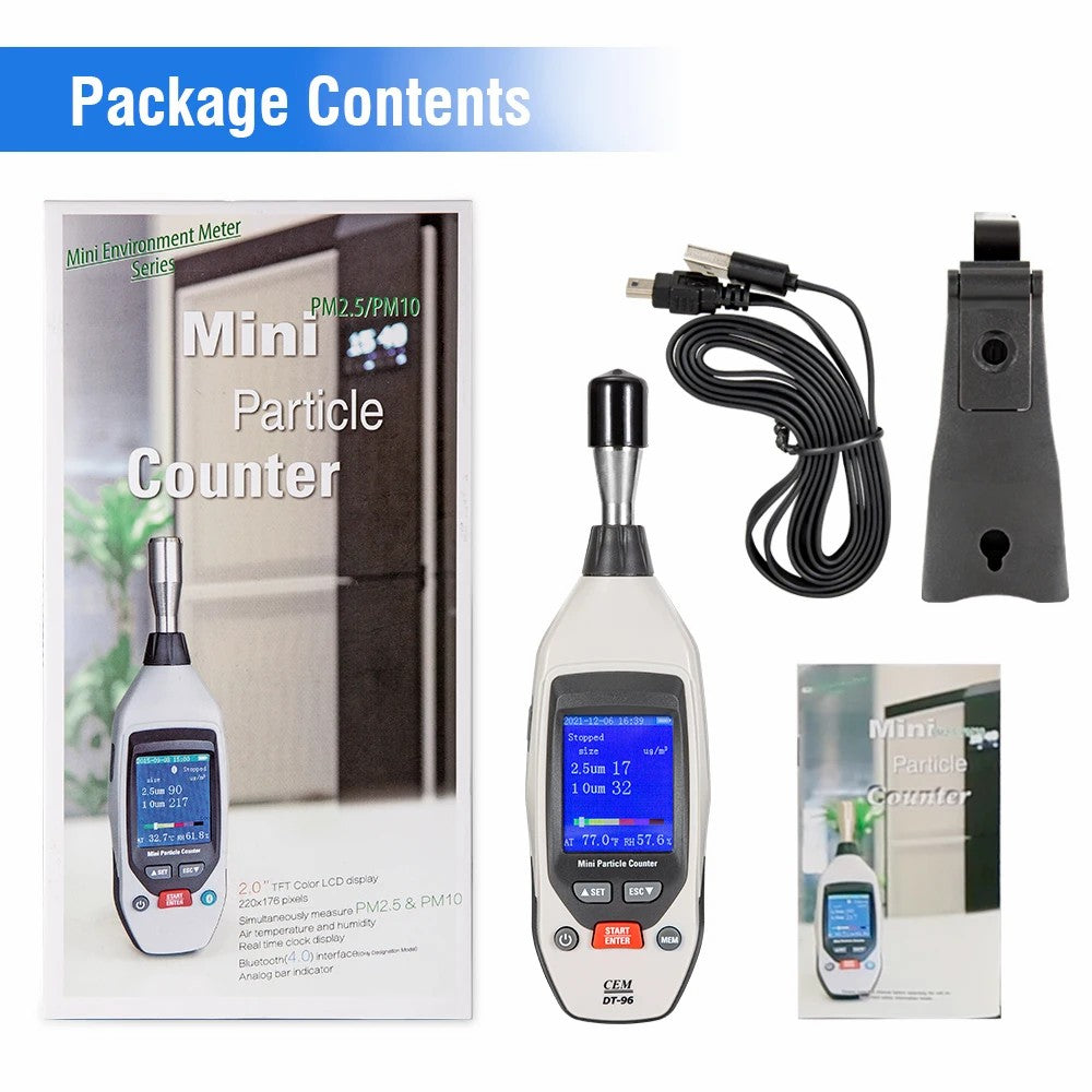 CEM DT-96 PM2.5 PM10 Handled Airborne Laser Mini Particle Counter Detector