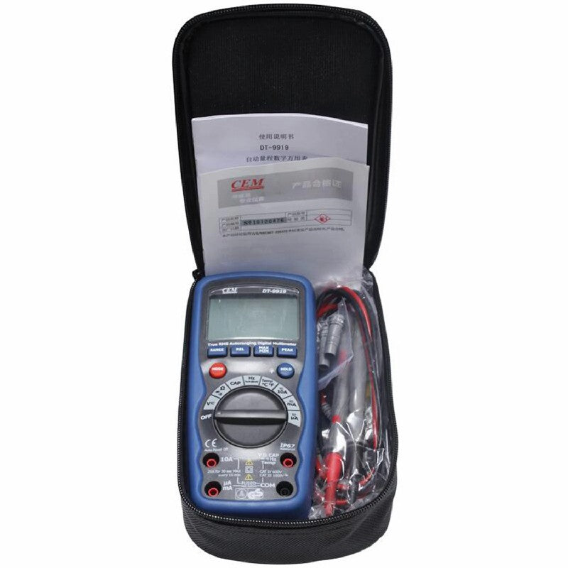 CEM DT-9919 Professional Waterproof Dustproof Full Protection Digital Multimeter to Detect Resistance and Capacitance Frequency