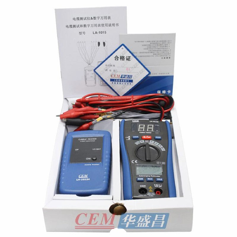 CEM LA-1015 Cable Indentifier Tester Meter Transmitter Receiverand DMM Multifunctional Cable Detector Network Fault Tester