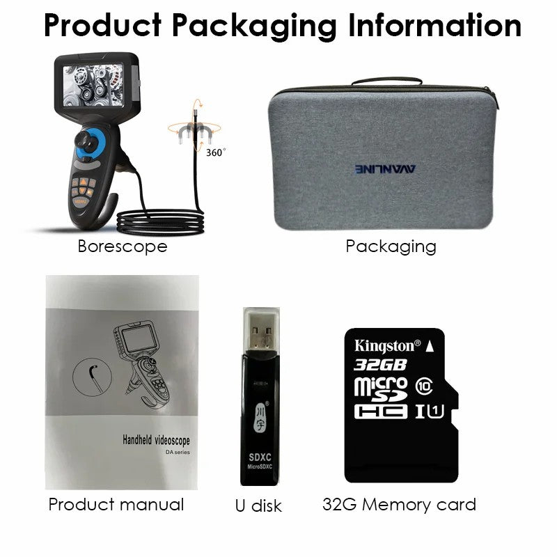 2.8mm Fibre-optical 360 Degree Articulating Borescope 4.5 inch WIFI function Industrial Endoscope 2.8mm 4mm 6mm 1M