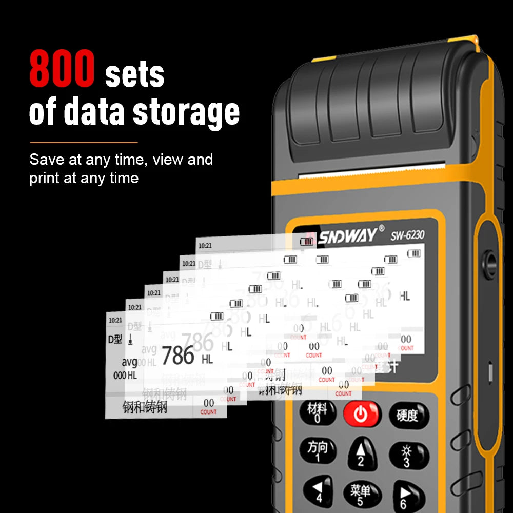 SW-6230 Digital Hardness Tester Data Storage PC Analysis Printable Test Value High Precision Sclerometer Durometer
