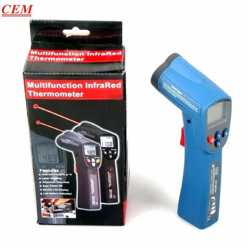 CEM DT-8812H High Precision Industrial Infrared Thermometer Portable Point Thermometer Temperature Gun 50~650℃ LCD Display