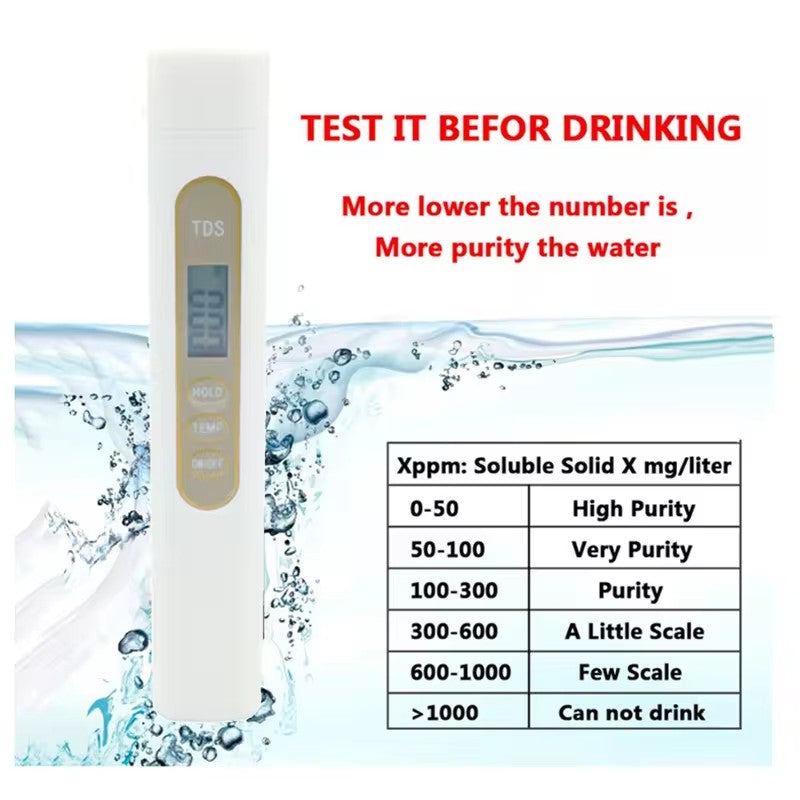 Portable TDS M1 Portable Water Quality Testing Pen, Quickly and Accurately Measure Water Purity, Drinking Water Testing Tool