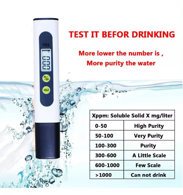 TDS M2 Water Quality Testing Pen, Detects The Content Of Dissolved Solids In Water Quality, With Precise And Rapid Detection, Small And Portable Water Quality Testing Tool