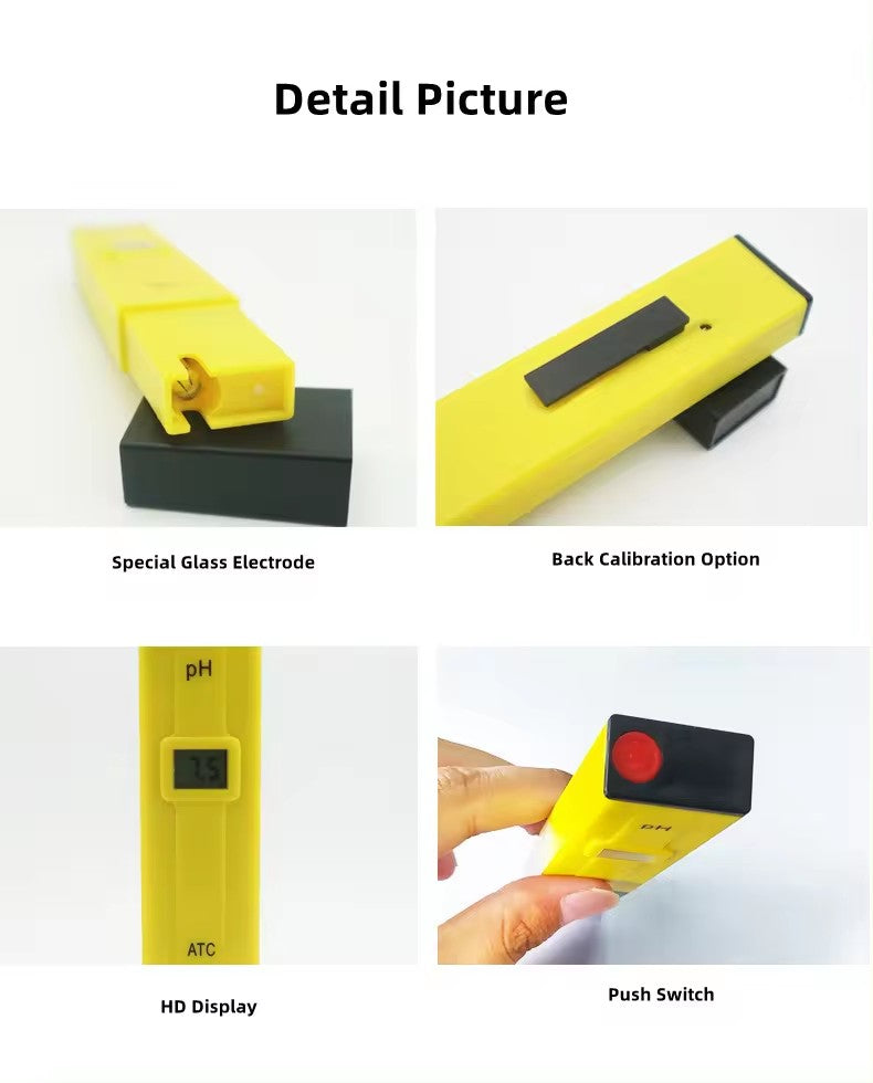 PH010 Pen - Type Acidimeter, Fast And Accurate Measurement, High - Precision Water Quality PH Value Detection Pen With ATC Temperature Compensation.