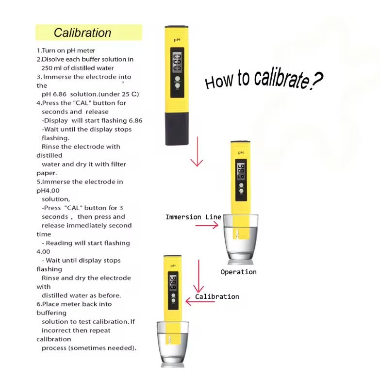 PH02 Portable pH Digital Display Test Pen, High-Precision and Rapid Detection, Water Quality Acidity and Alkalinity Detection, Water Quality Testing Tool for Home Fish Tanks and Aquariums